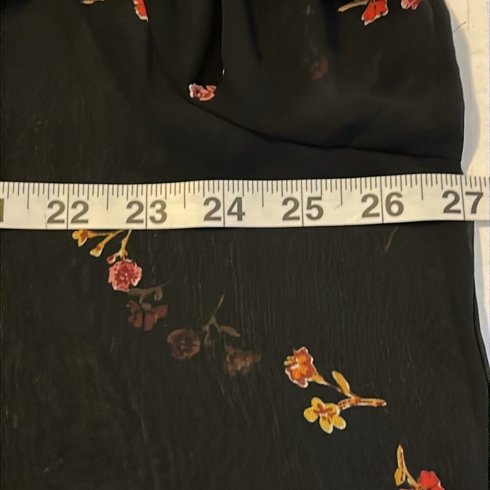 Ana Black Floral Blouse Womens XXL Sheer Elastic Cuffs Feminine Fairy Whimsigoth - Picture 12 of 13